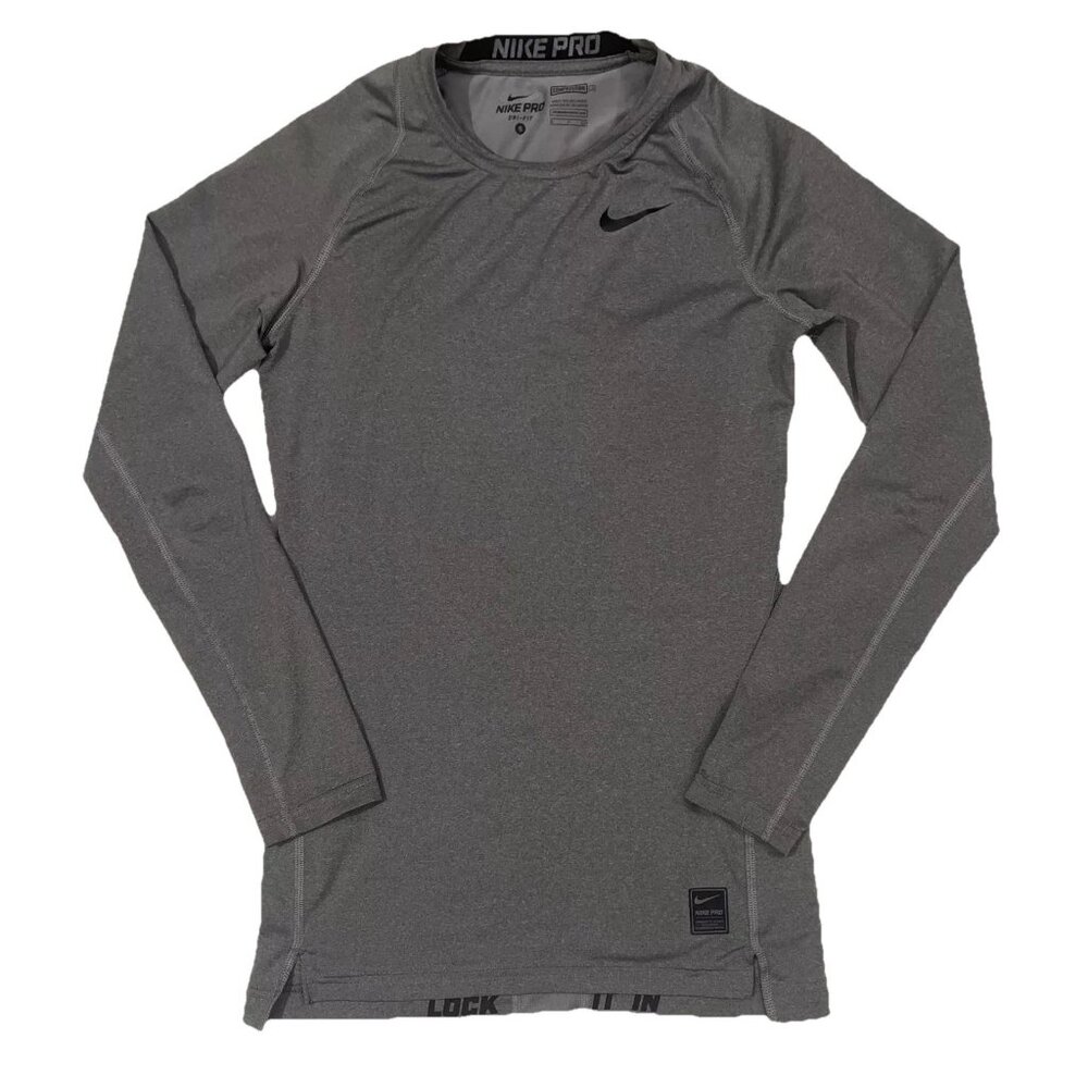 NIKE PRO DRI FIT shirt Womens small gray long‎ sleeve